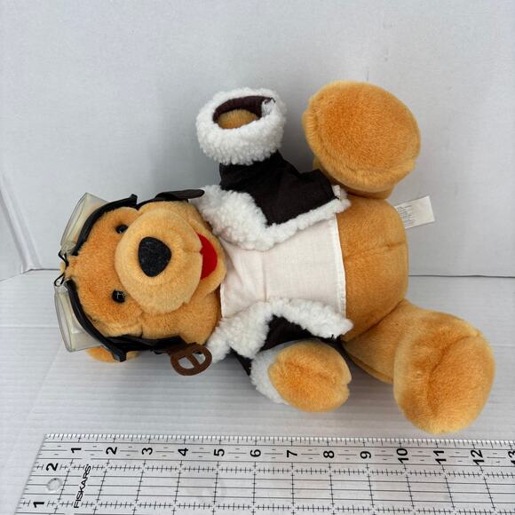 Disney Store Winnie Pilot Pooh Bear Plush Aviator Jacket Goggles 12 Inch - Picture 9 of 12